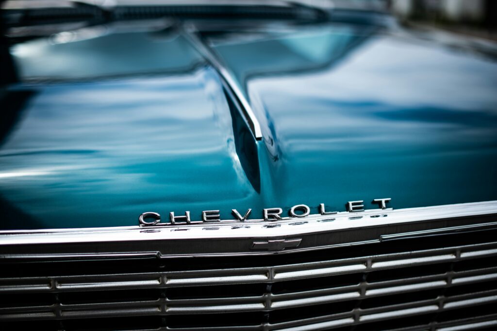 old chevrolet car hood