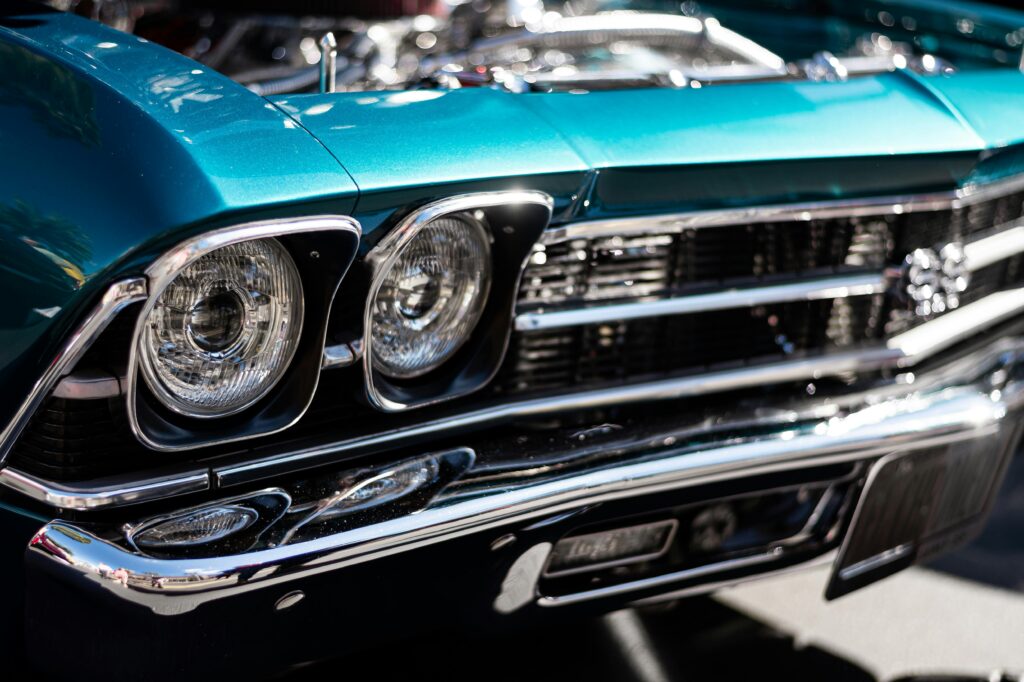 blue classic muscle car