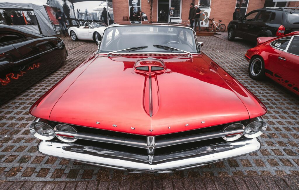 classic red pontiac